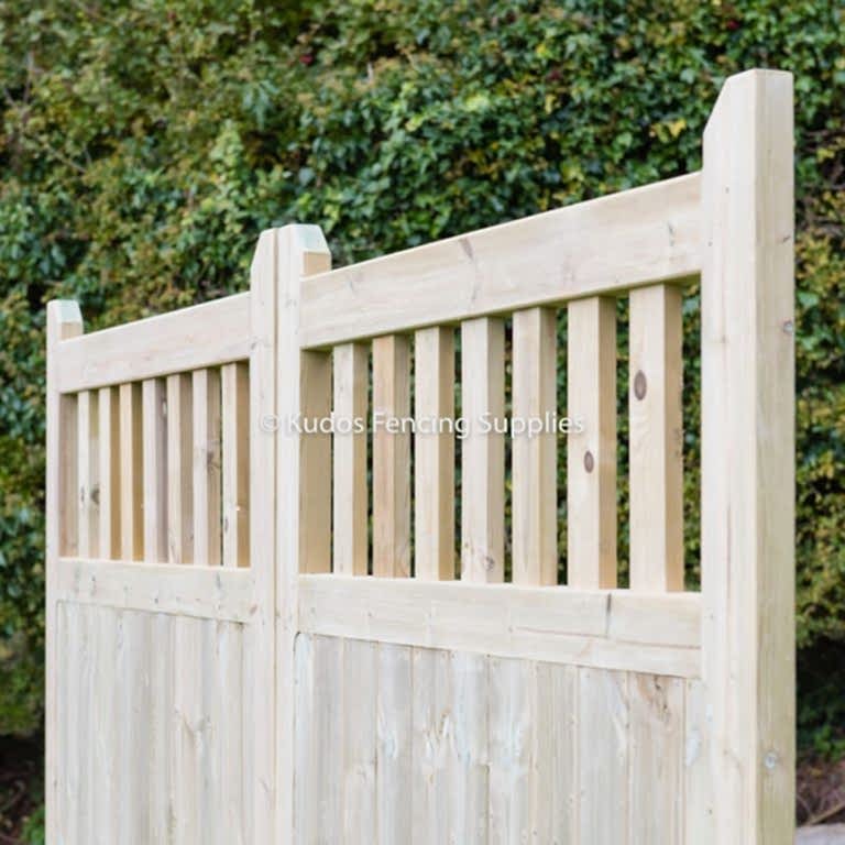 Quality wooden gate open top driveway gate