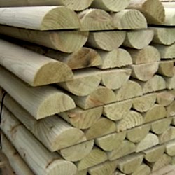 Treated half round rails
