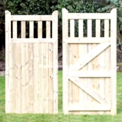 Wooden open top side gate.
