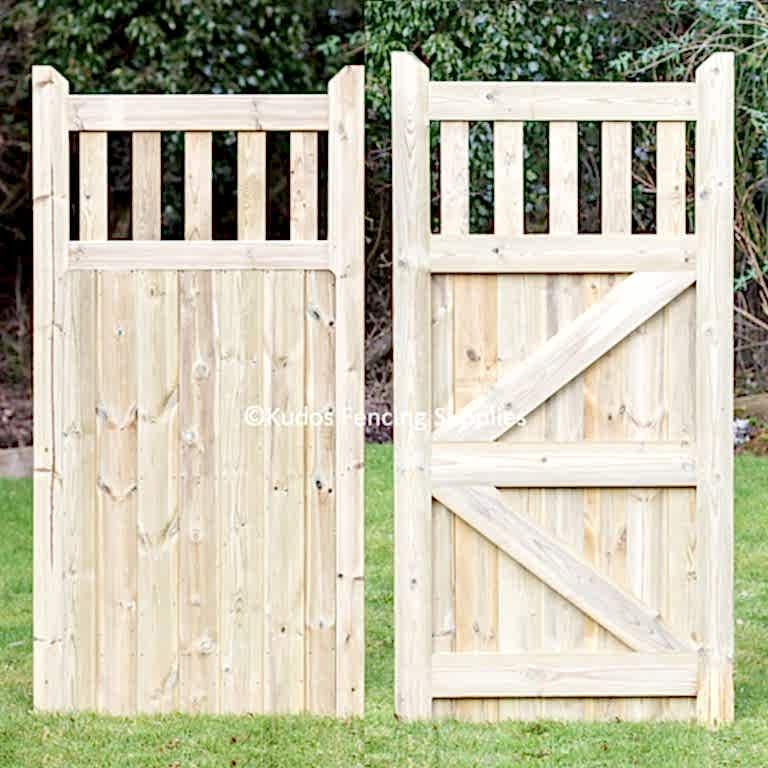 Wooden open top side gate.