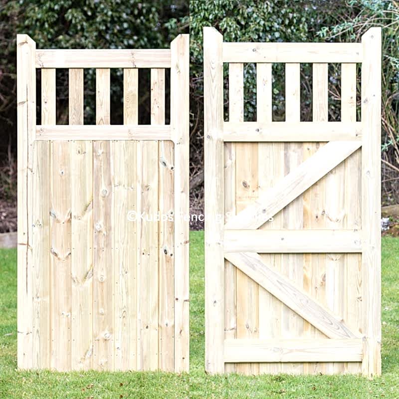 Wooden open top side gate.