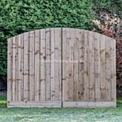 Pair of Arch Top Wooden Gates