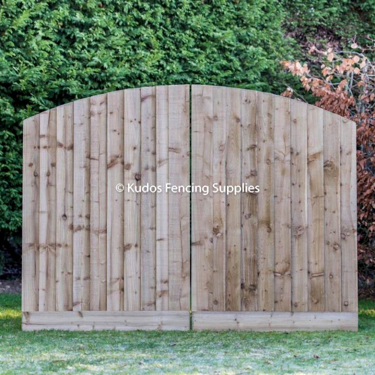 Pair of Arch Top Wooden Gates