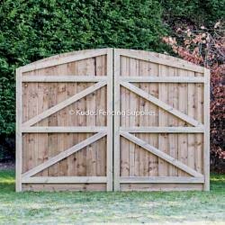 Pair of Arch Top Wooden Gate Frame Side
