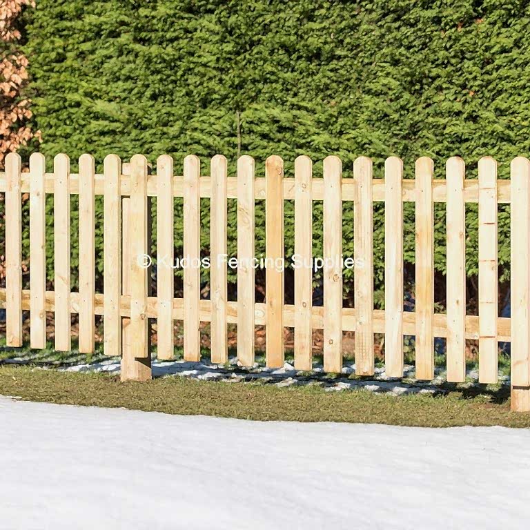 Quality wooden round top picket fencing.