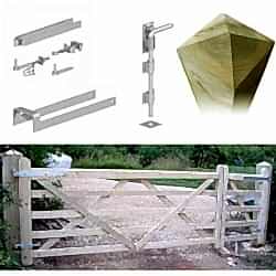 5 bar driveway wooden field gate set