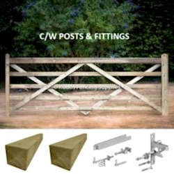 5 bar field gates with gate posts
