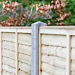 Lap panels with concrete slotted posts