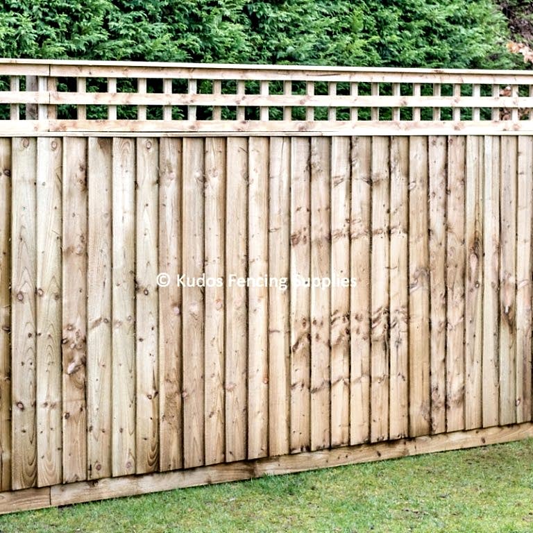 Trellis top closed board fencing with timber posts.
