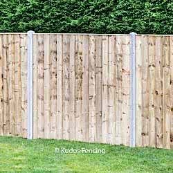Closed board panel with concrete posts