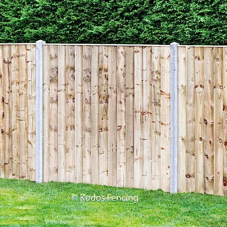 Closed board panel with concrete posts