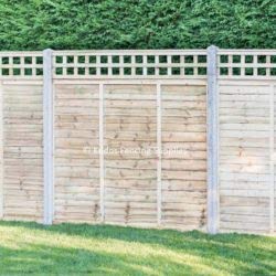 Trellis top lap panels with concrete posts.
