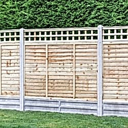 fence panels with concrete posts and concrete gravel boards