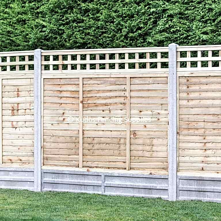 fence panels with concrete posts and concrete gravel boards