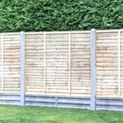 fence panels with concrete posts and concrete gravel boards