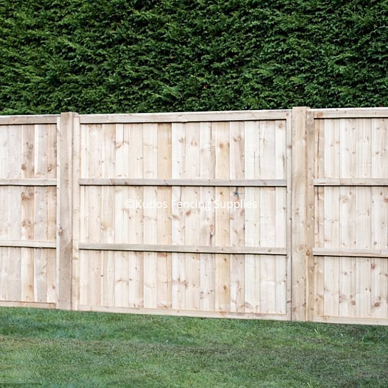 feather edge panels with timber posts