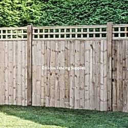 Trellis top closed board panels with timber posts