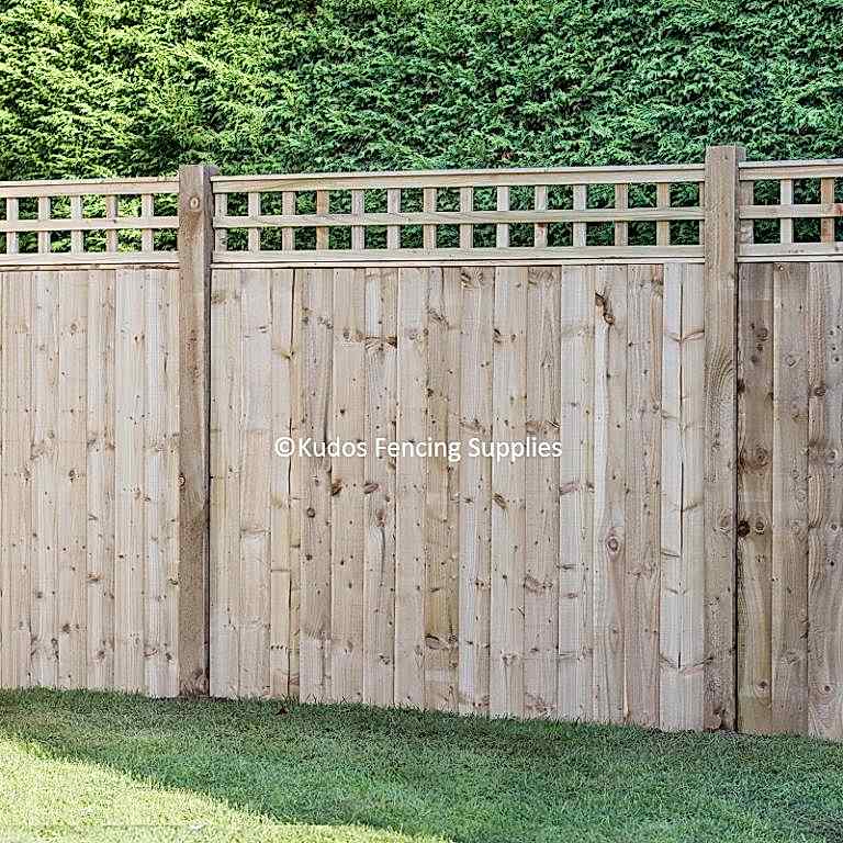 Trellis top closed board panels with timber posts