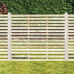 Contemporary fence panel with timber posts