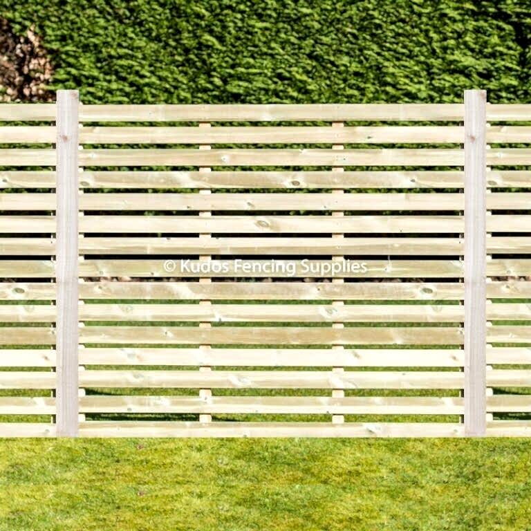 Contemporary fence panel with timber posts