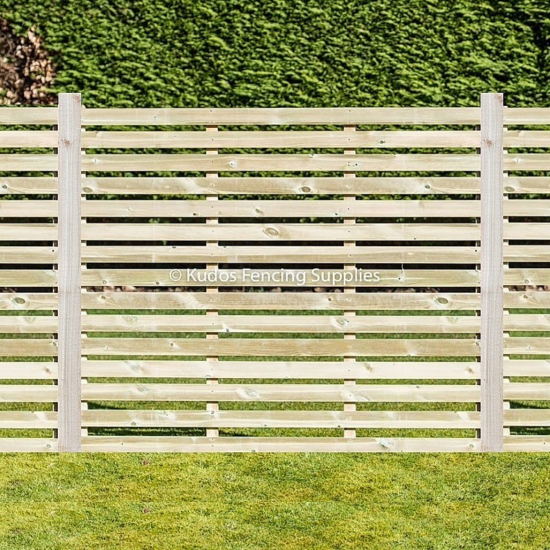 Contemporary fence panel with timber posts