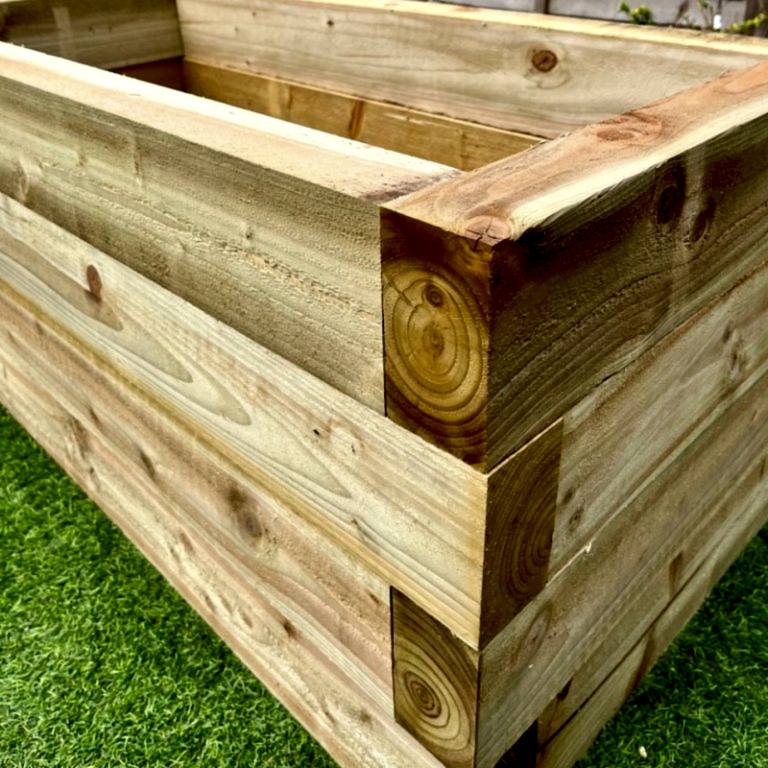 Raised Wooden Flower Beds