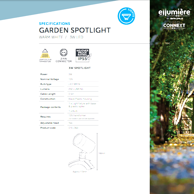 large black garden spotlight