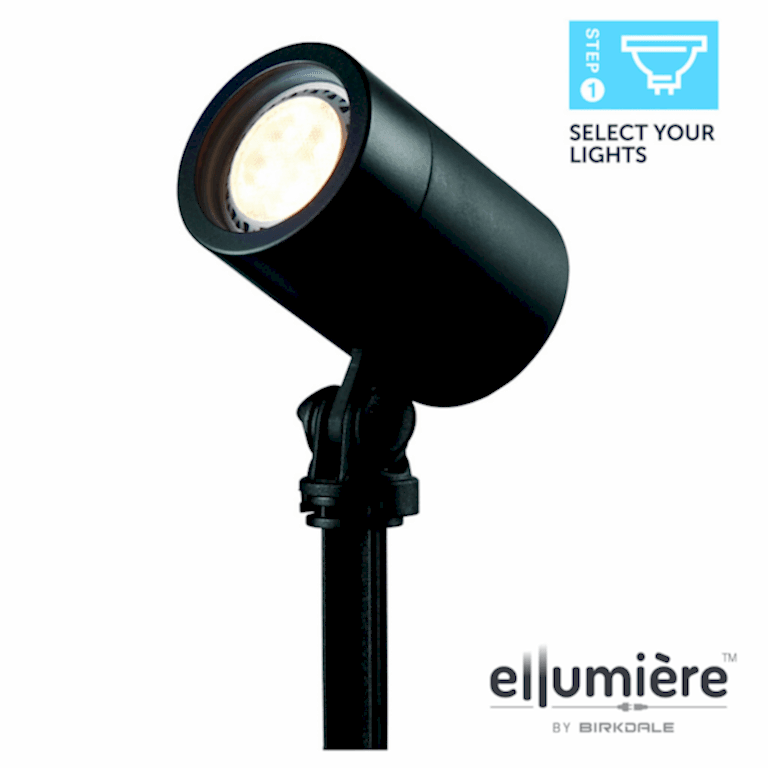 Small black garden spot light