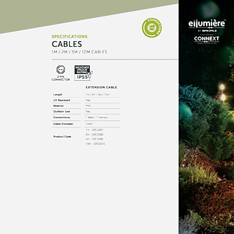garden lights cable spec