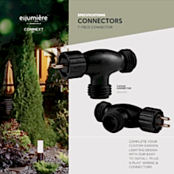 T-piece garden lights connector