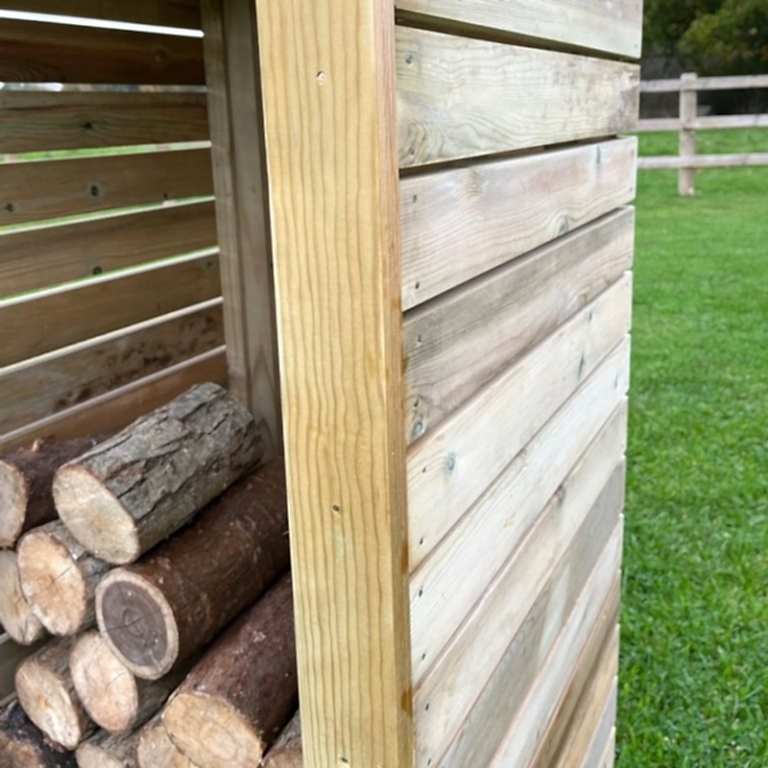 slatted log stores