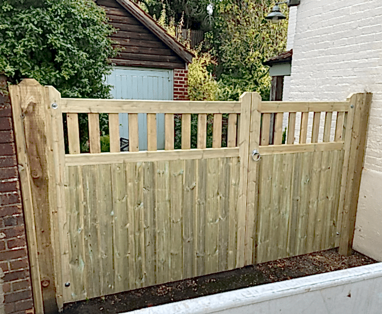 wooden driveway gates
