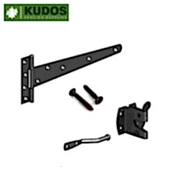 Black gate hinge and catch set