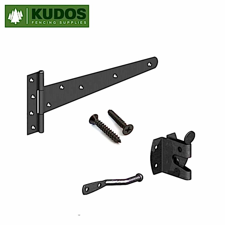 Black gate hinge and catch set