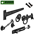 garden gate fittings in black.