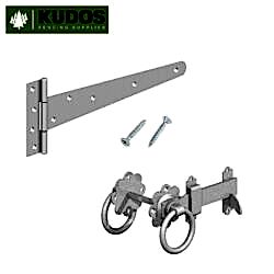 Single Gate Hinge & Latch Set in Galvanised.