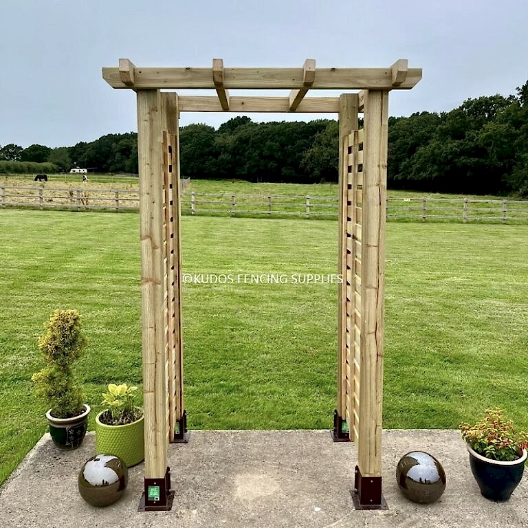 wooden garden archway