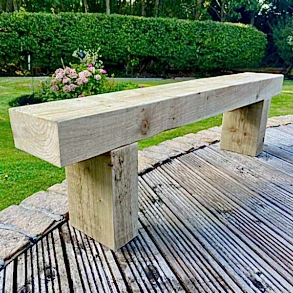 Rustic garden sleeper bench