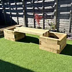 Raised bed kit with seating bench